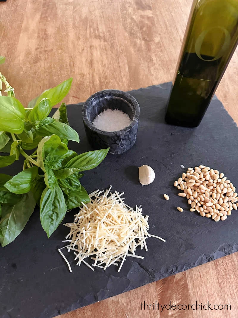 easy basil pesto ingredients